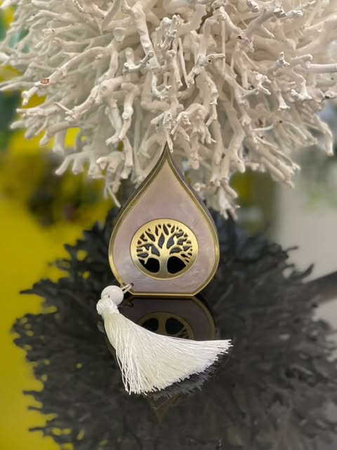 Small Tree of Life Gold and White